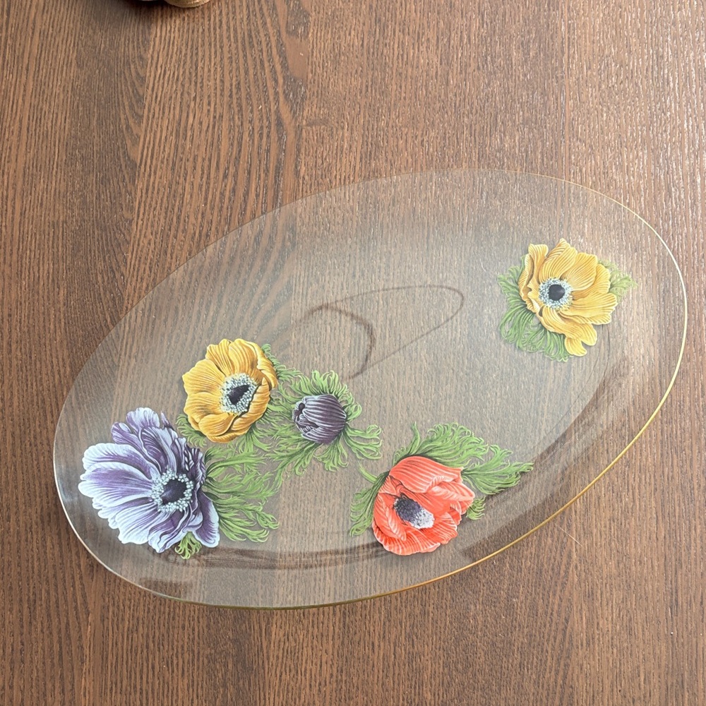 Pilkington Chance 
- Floral Glass Oval Platter